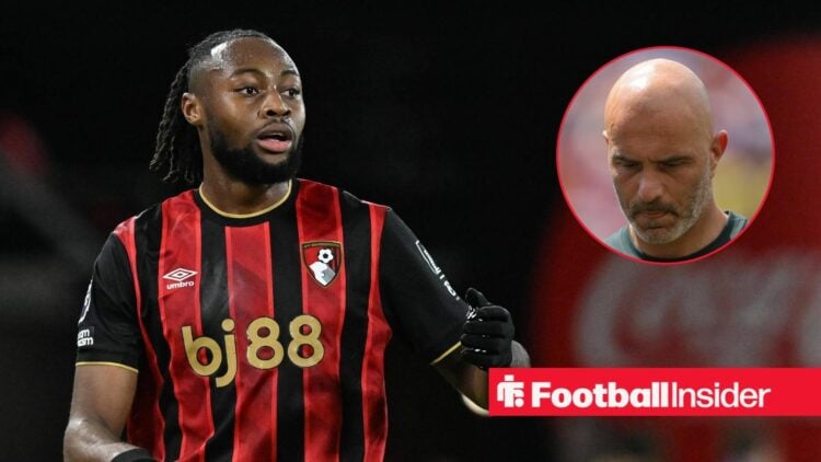 Antoine Semenyo looking at Enzo Maresca in circle