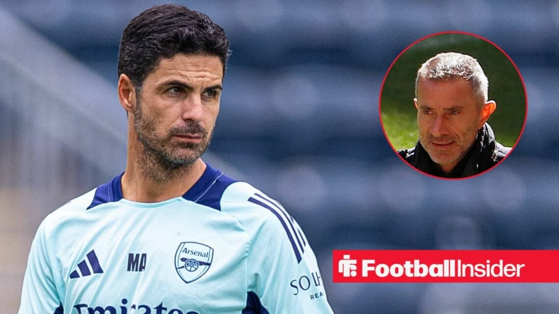 Arsenal manager Mikel Arteta with sporting director Andrea Berta inset