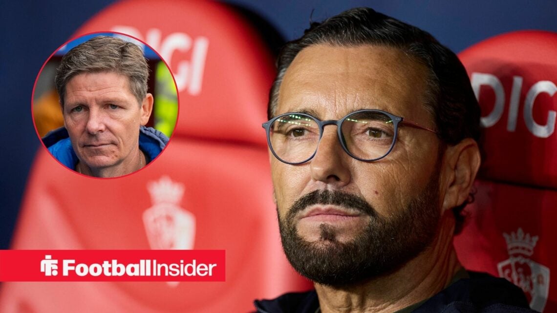 Getafe manager Jose Bordalas with Crystal Palace manager Oliver Glasner inset