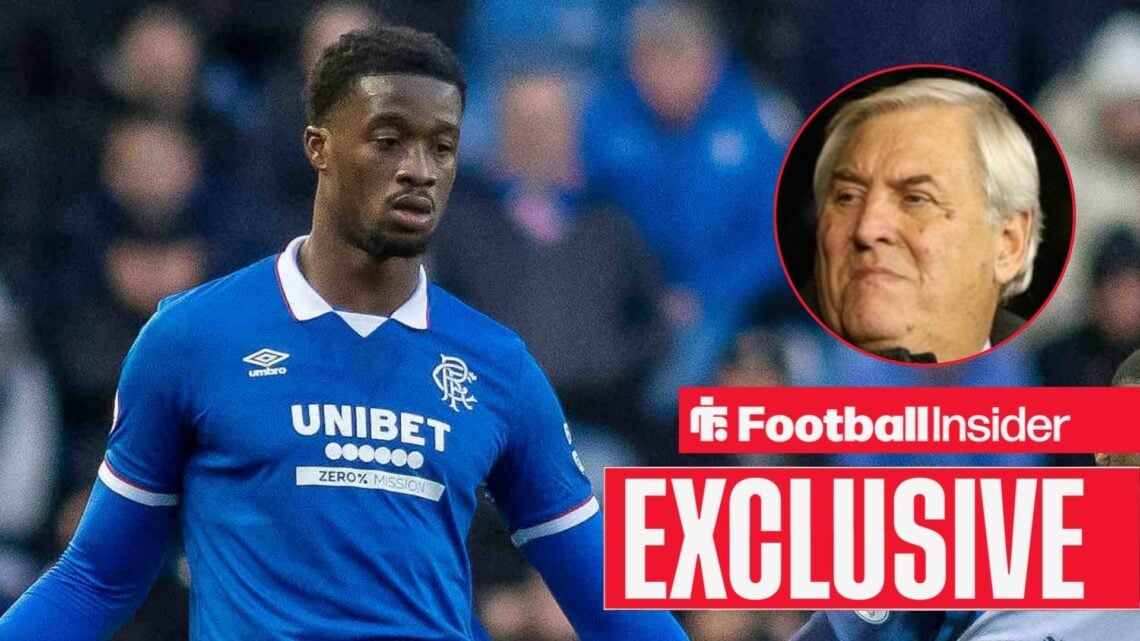 Rangers defender Emmanuel Fernandez with former PGMOL chief Keith Hackett inset