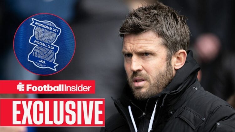 Former Middlesbrough manager Michael Carrick with Birmingham City badge inset