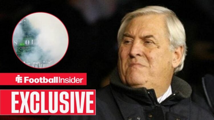 Keith Hackett looking at smoke at Edinburgh derby in circle