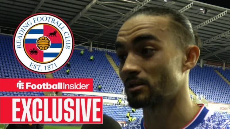 Reading winger Randell Williams with Reading badge inset