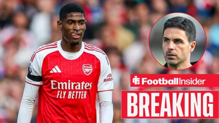 Arsenal defender Cristhian Mosquera with Mikel Arteta inset