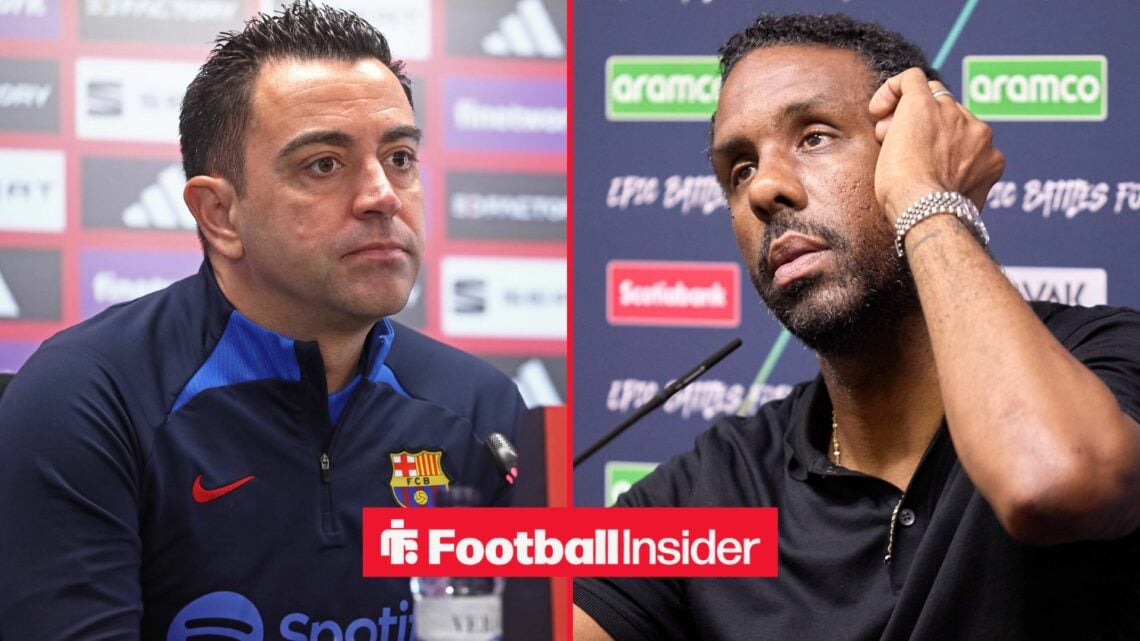 Celtic manager Wilfried Nancy and Barcelona manager Xavi