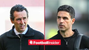 Aston Villa manager Unai Emery and Arsenal manager Mikel Arteta