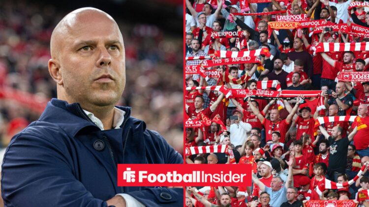 Liverpool manager Arne Slot with Liverpool fans