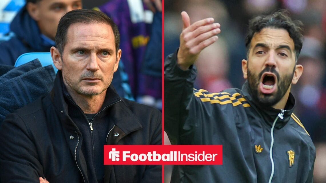 Frank Lampard and Ruben Amorim not looking happy