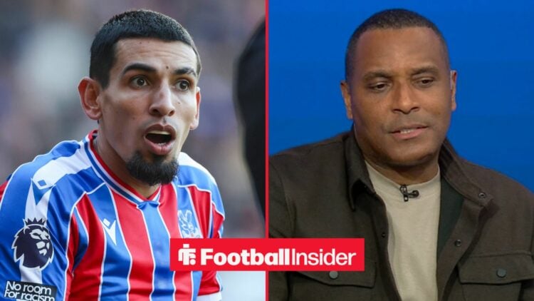 Crystal Palace defender Daniel Munoz with pundit Clinton Morrison