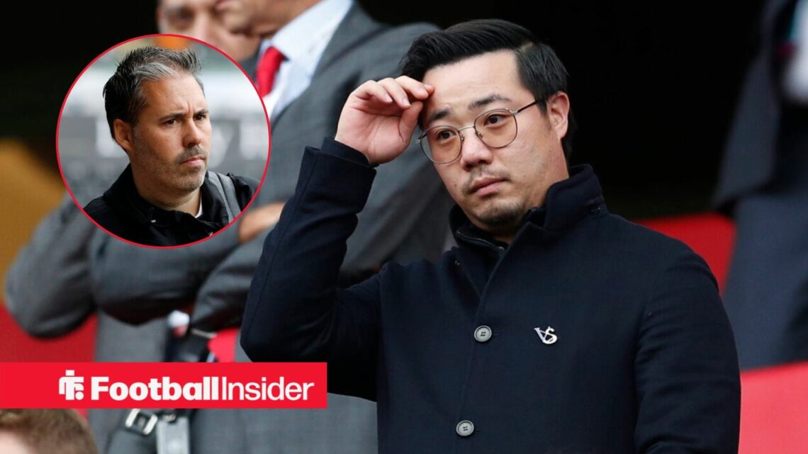 Leicester City owner Aiyawatt Srivaddhanaprabha with Marti Cifuentes included in a circular inset