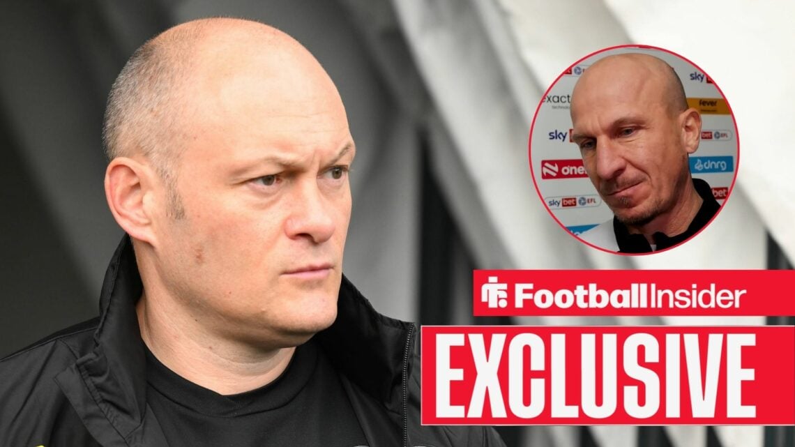 Alex O'Neil on the sidelines, Gerhard Struber in a circular inset