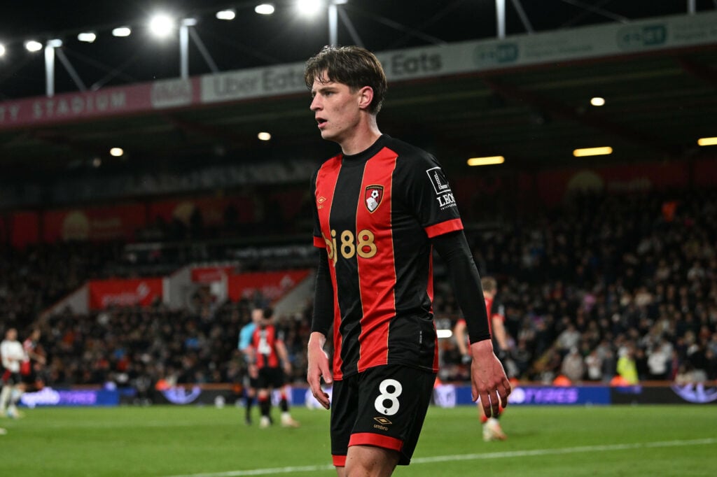 Manchester United-linked midfielder Alex Scott in action during a game for Bournemouth.