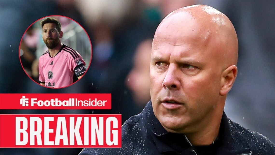 Arne Slot, Lionel Messi in a circular inset