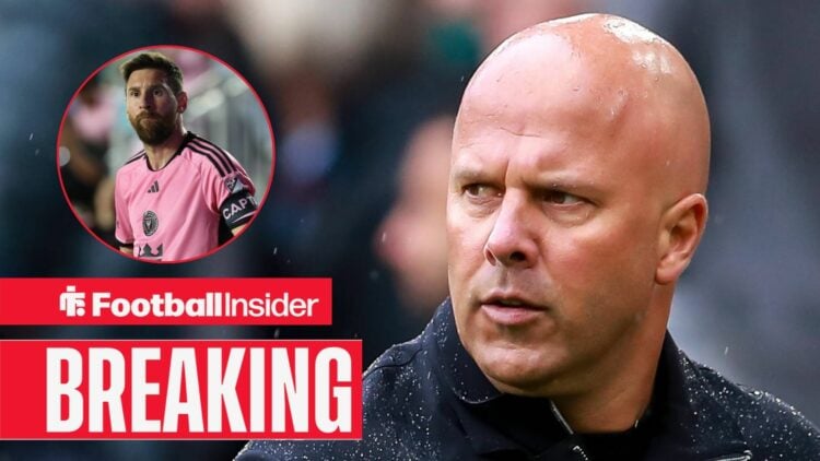 Arne Slot, Lionel Messi in a circular inset