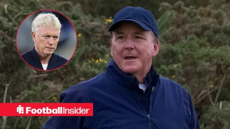 Dan Friedkin wearing a baseball cap with David Moyes included in a circular inset