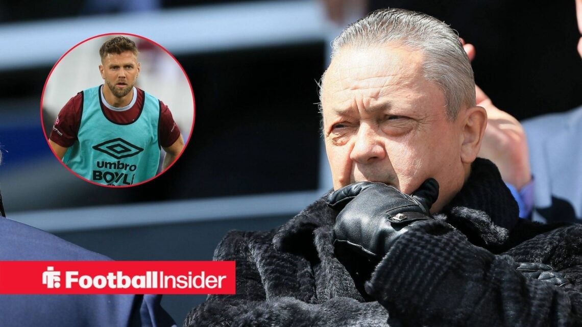 David Sullivan at the London Stadium, Niclas Fullkrug in a circular inset