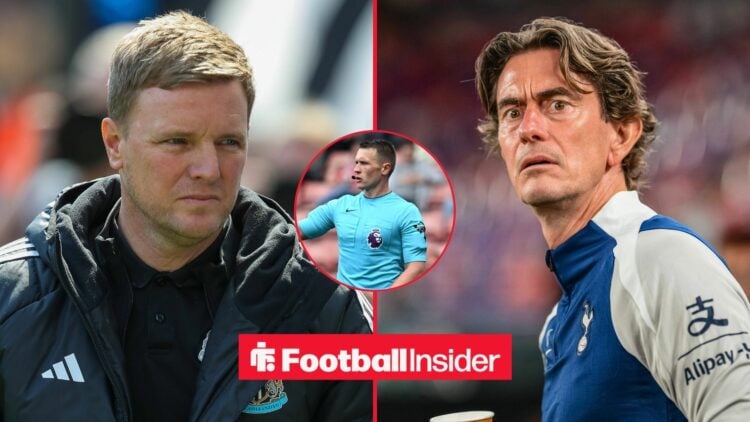 Eddie Howe and Thomas Tuchel side-by-side, Thomas Bramall in a circular inset