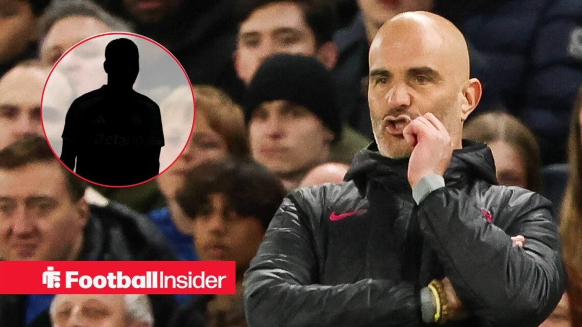 Enzo Maresca at Stamford Bridge, Morgan Rogers' silhouette in a circular inset