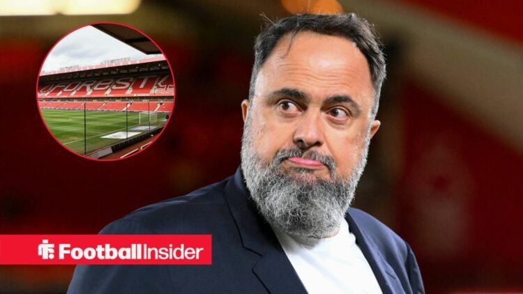 Nottingham Forest owner Evangelos Marinakis with the City Ground included in a circular inset