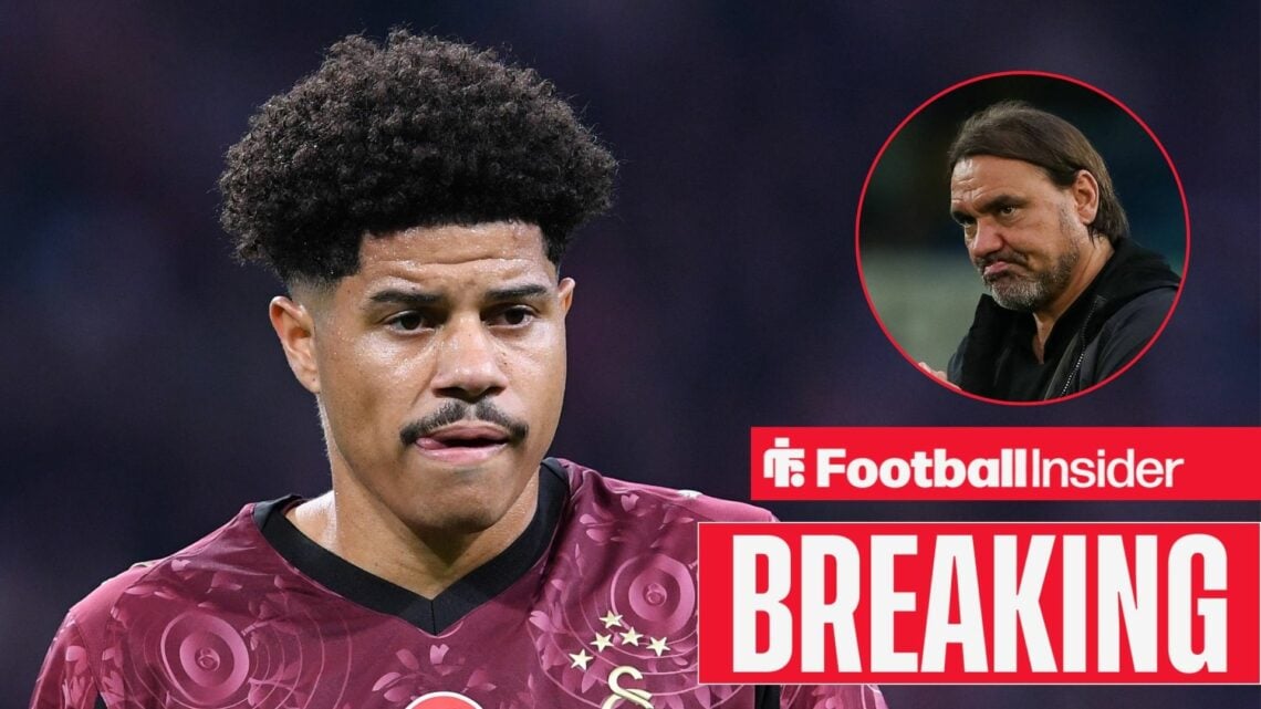 Gabriel Sara in action for Galatasaray, with Daniel Farke in a circular inset