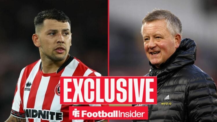 A split image featuring Sheffield United midfielder and manager Chris Wilder.