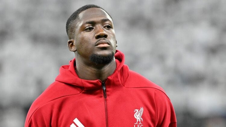 Ibrahima Konate pre-match for Liverpool