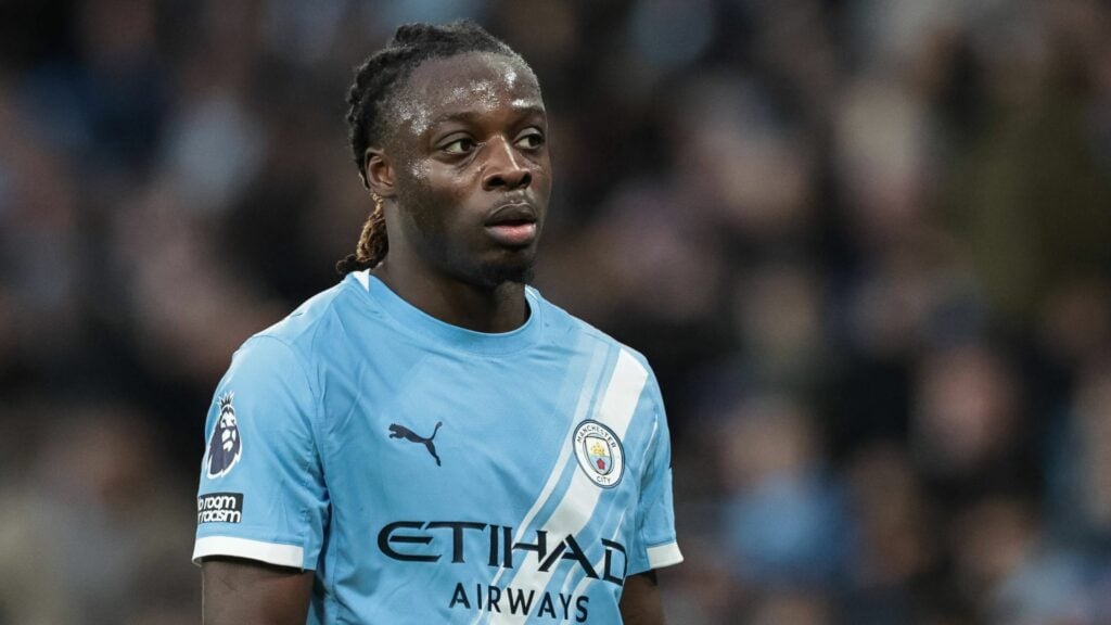 Jeremy Doku playing for Man City