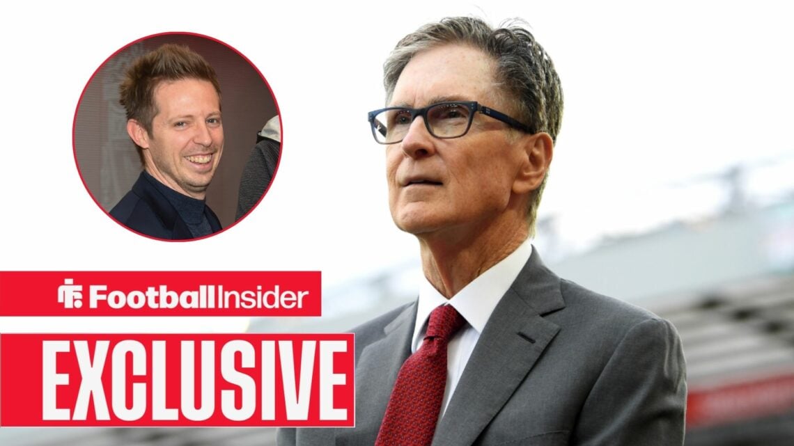 Liverpool owner John Henry at Anfield with Michael Edwards included in a circular inset