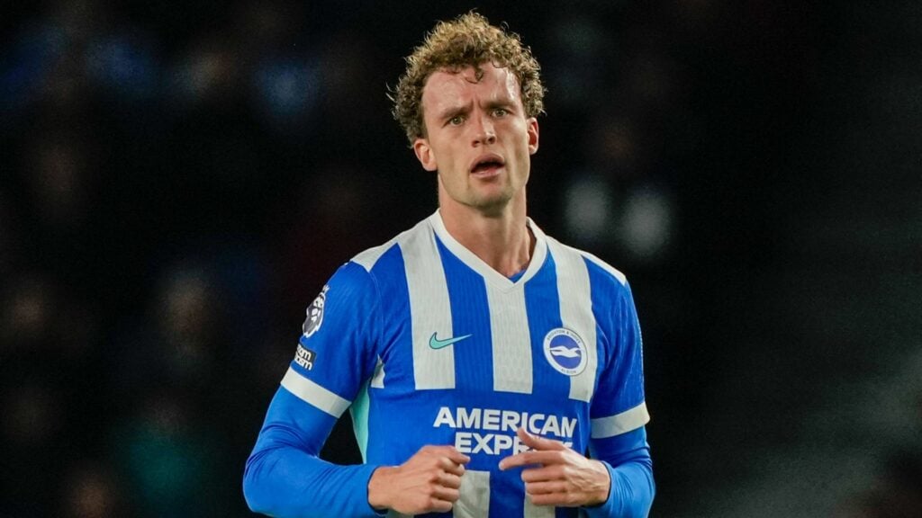 Mats Wieffer looking focused for Brighton