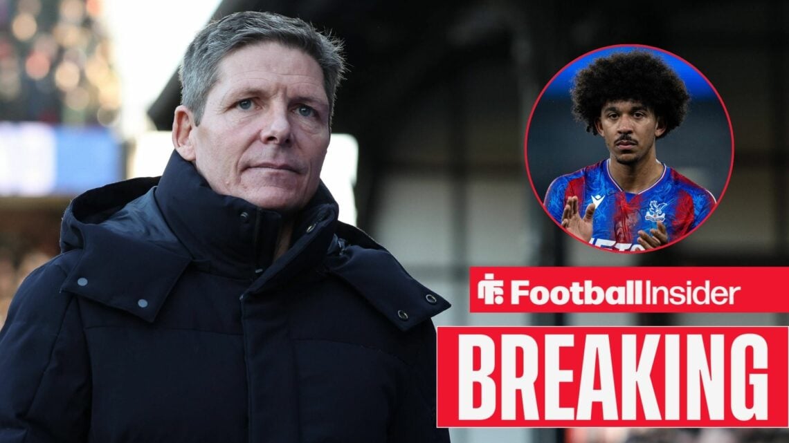 Oliver Glasner at Selhurst Park, Chris Richards in a circular inset