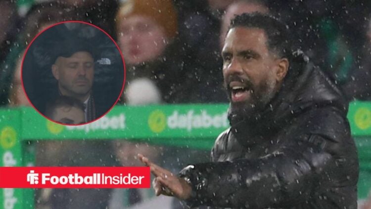 Paul Tisdale sleeping on the left with Wilfried Nancy shouting for Celtic