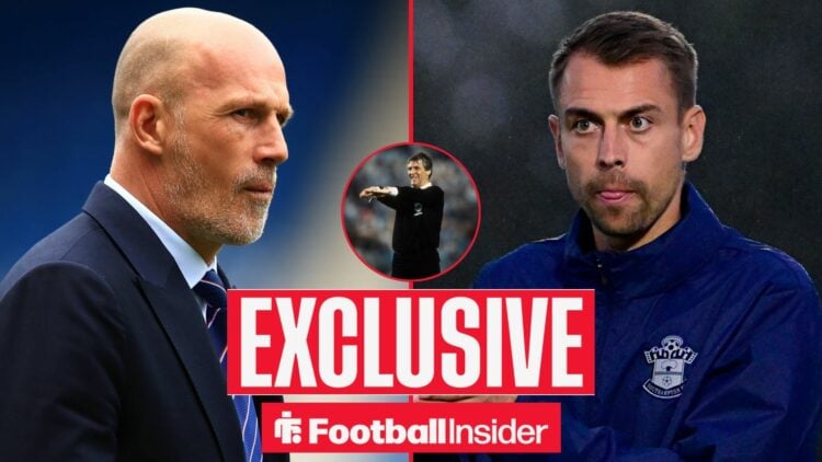 Philippe Clement and Tonda Eckert side-by-side, Keith Hackett in a circular inset