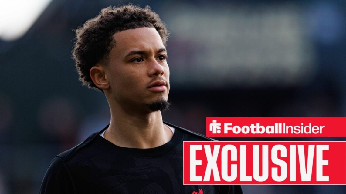 Football Insider exclusive as ex-Liverpool youngster Ranel Young stands while warming up.