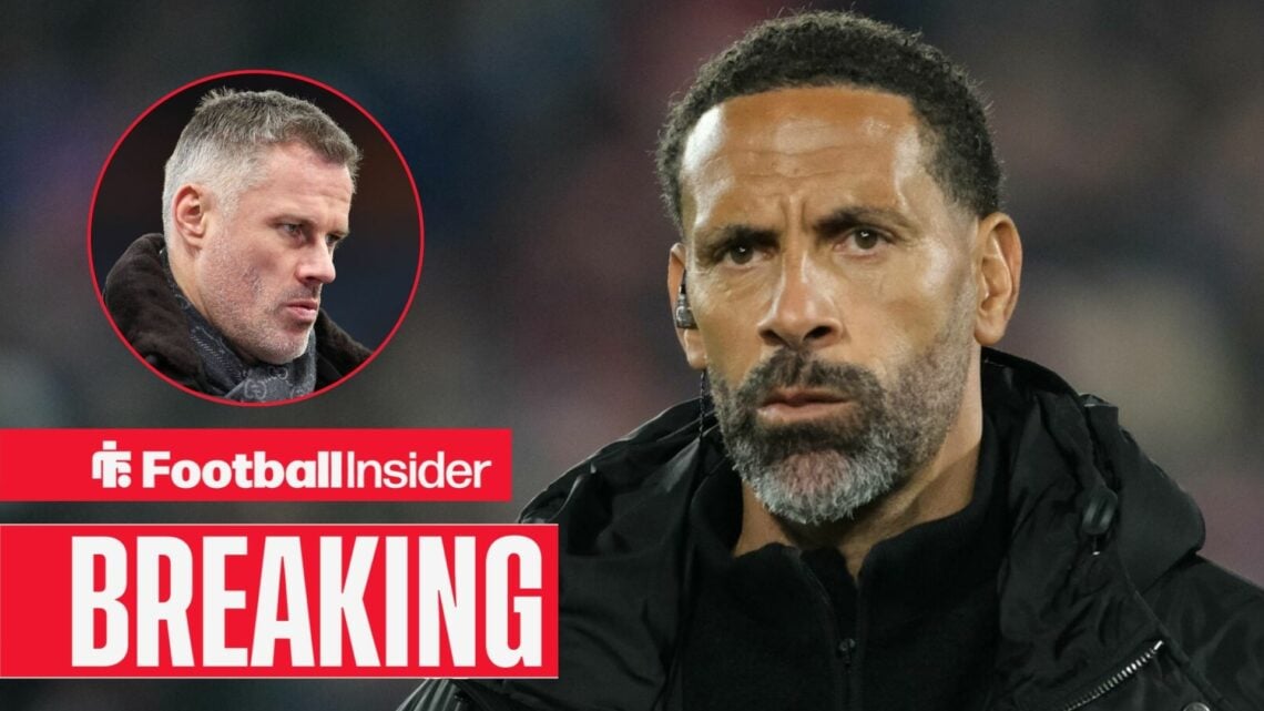 Rio Ferdinand, Jamie Carragher in a circular inset