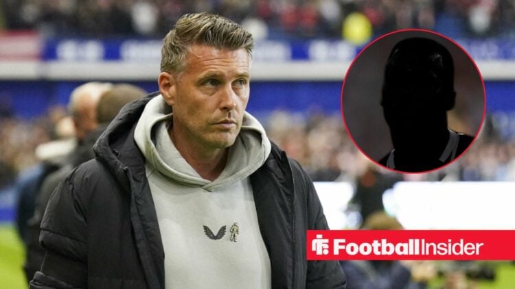 Rob Edwards looking frustrated on the left for Wolves with Jhon Arias' silhouette on the right