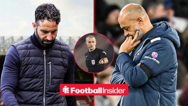 Ruben Amorim and Nuno Espirito Santo side-by-side, Andrew Kitchen in a circular inset