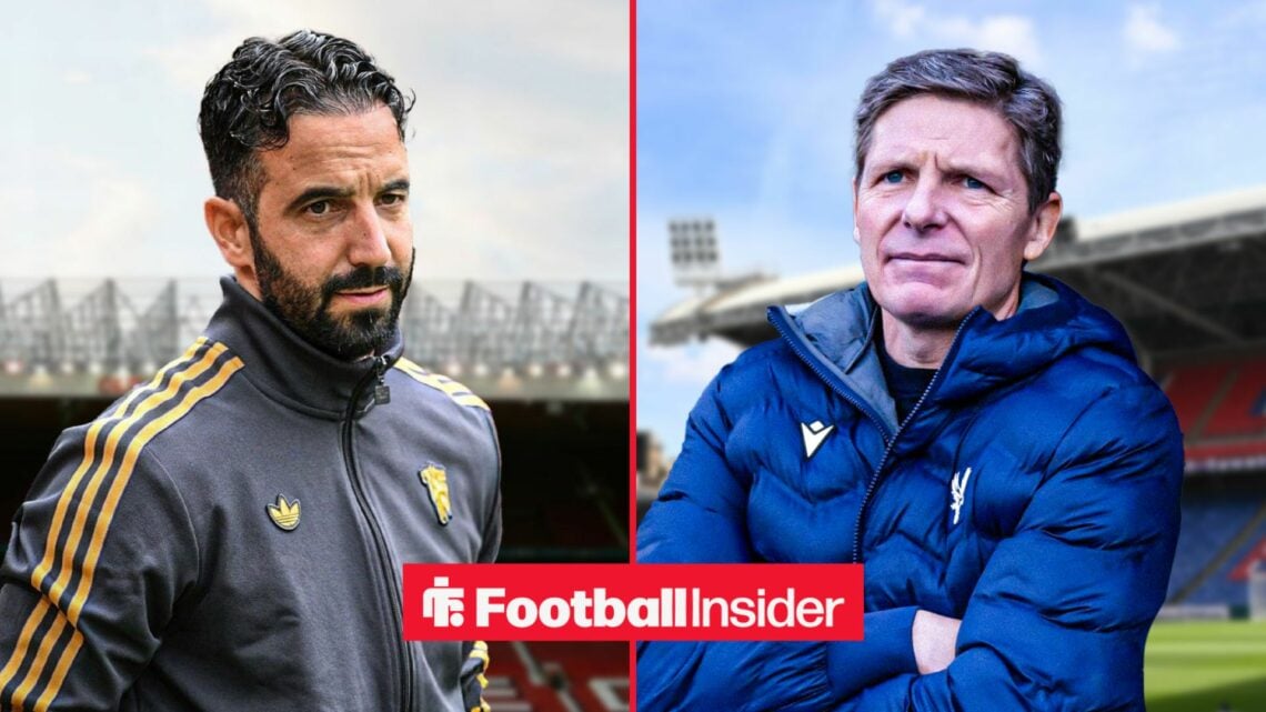 Ruben Amorim and Oliver Glasner on the touchlines at Old Trafford and Selhurst Park respectively