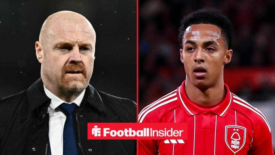 Sean Dyche on the sidelines, with Omari Hutchinson in action for Nottingham Forest