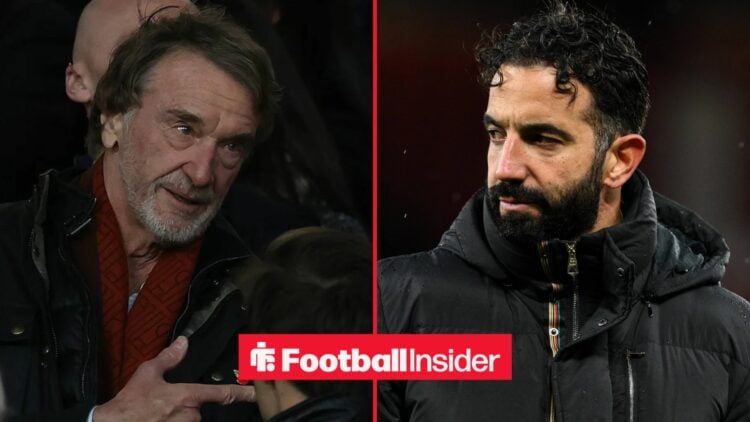 Sir Jim Ratcliffe looking serious alongside Ruben Amorim looking concerned