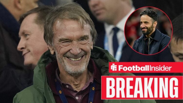 Sir Jim Ratcliffe smiling with Ruben Amorim included in a circular inset