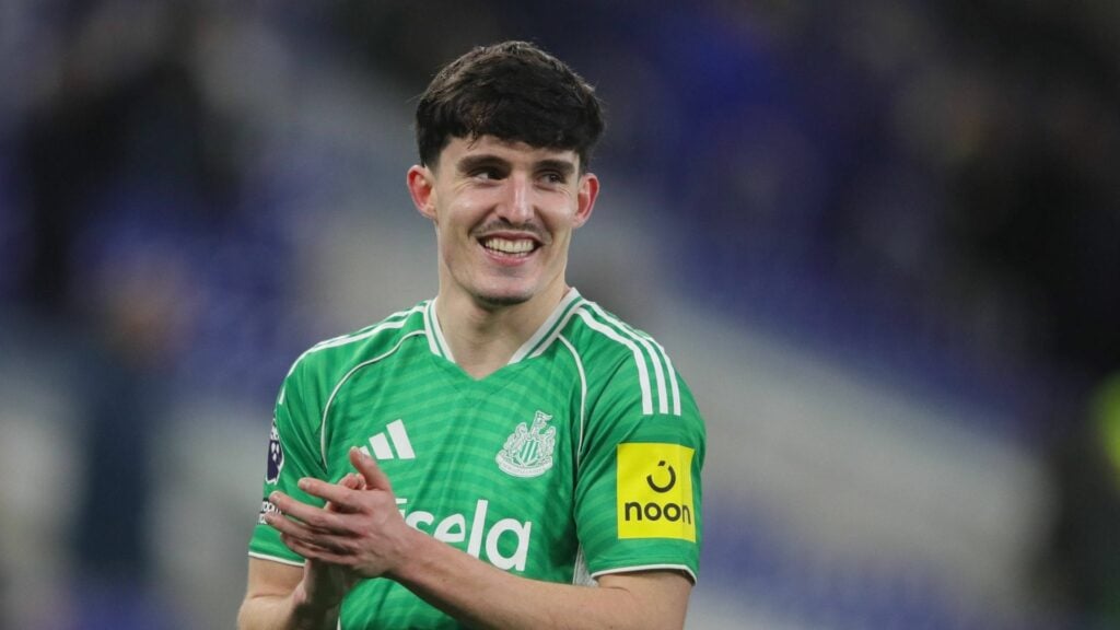 Tino Livramento applauding at Newcastle