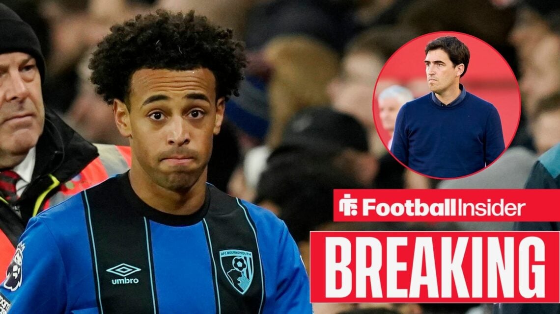 Tyler Adams injured, Andoni Iraola in a circular inset