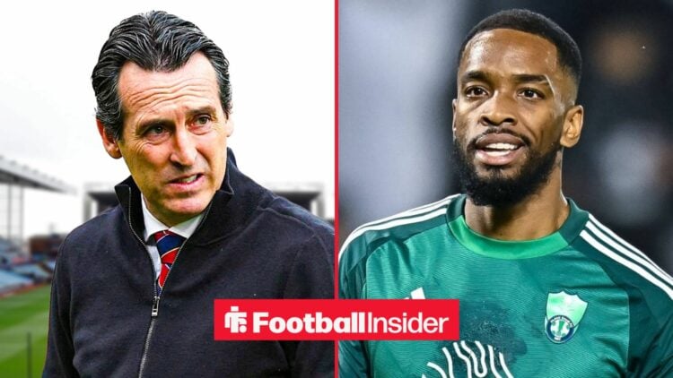 Unai Emery looking stern at Villa Park, with Ivan Toney in action for Al Ahli