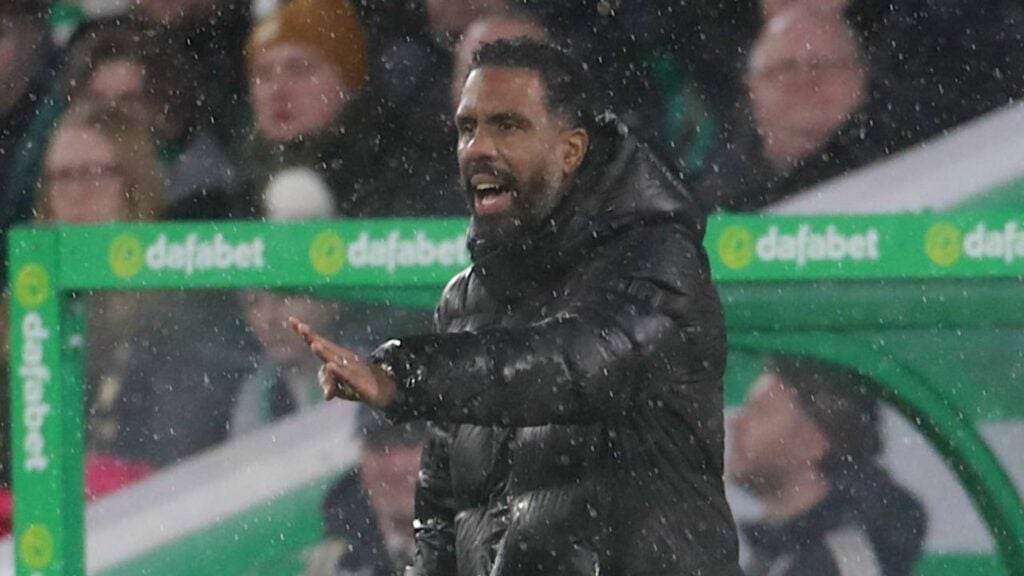 Wilfried Nancy shouting for Celtic