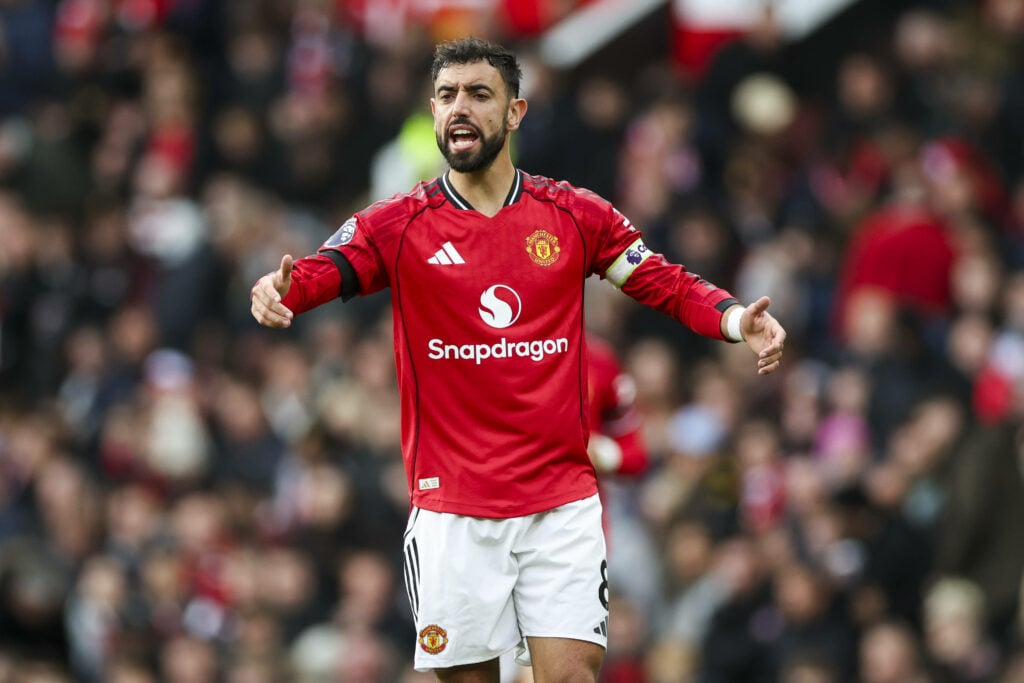 Bruno Fernandes in a Man United shirt