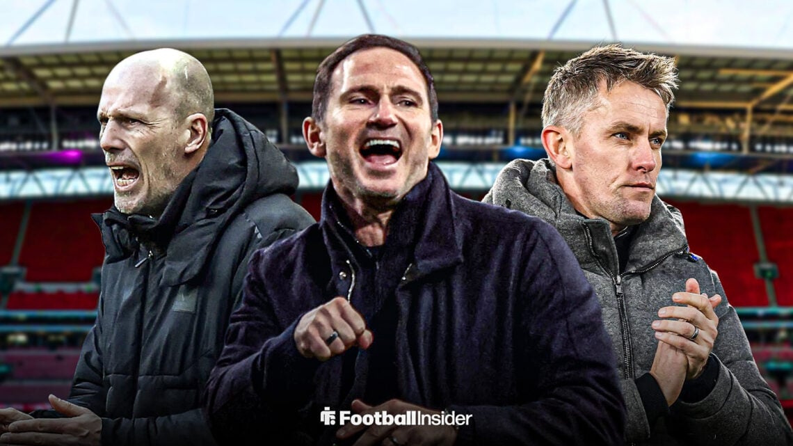 Phillippe Clement, Frank Lampard, Kieran McKenna at Wembley