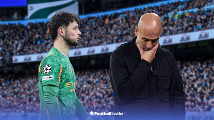 James Trafford and Pep Guardiola disappointed at the Etihad Stadium
