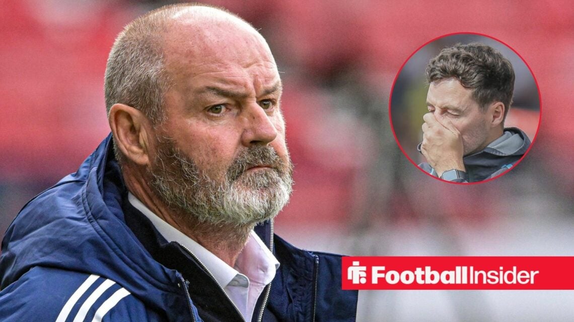 Scotland head coach Steve Clarke with former West Brom head coach Ryan Mason inset