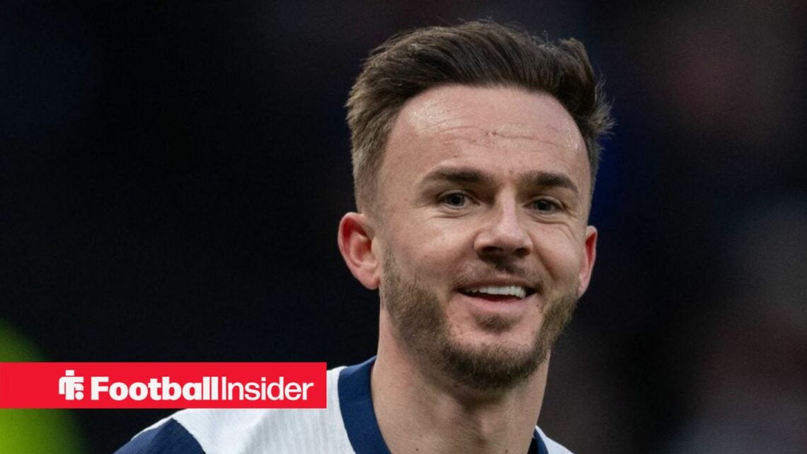 Tottenham midfielder James Maddison smiles