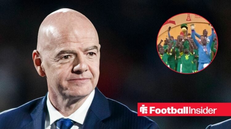 FIFA President Gianni Infantino with AFCON trophy lift